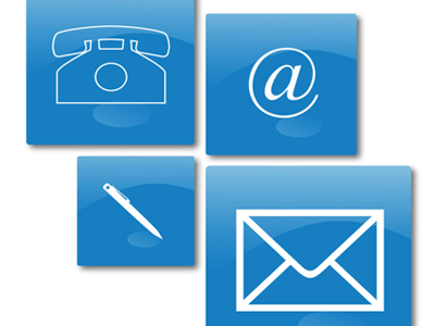 Contact Options Icon in a Blue Background