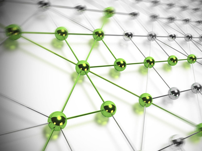 A Green Color Ball Network With String